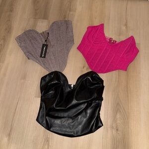 Plunge strapless top bundle